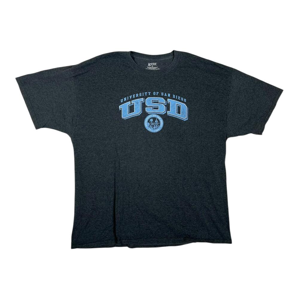 VTG University Of San Diego T-Shirt Mens 2XL Gray USD College Gear For Sports